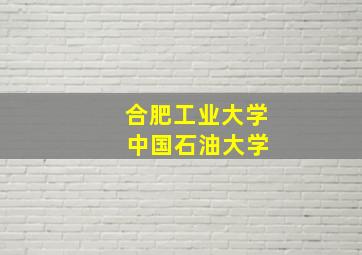 合肥工业大学 中国石油大学